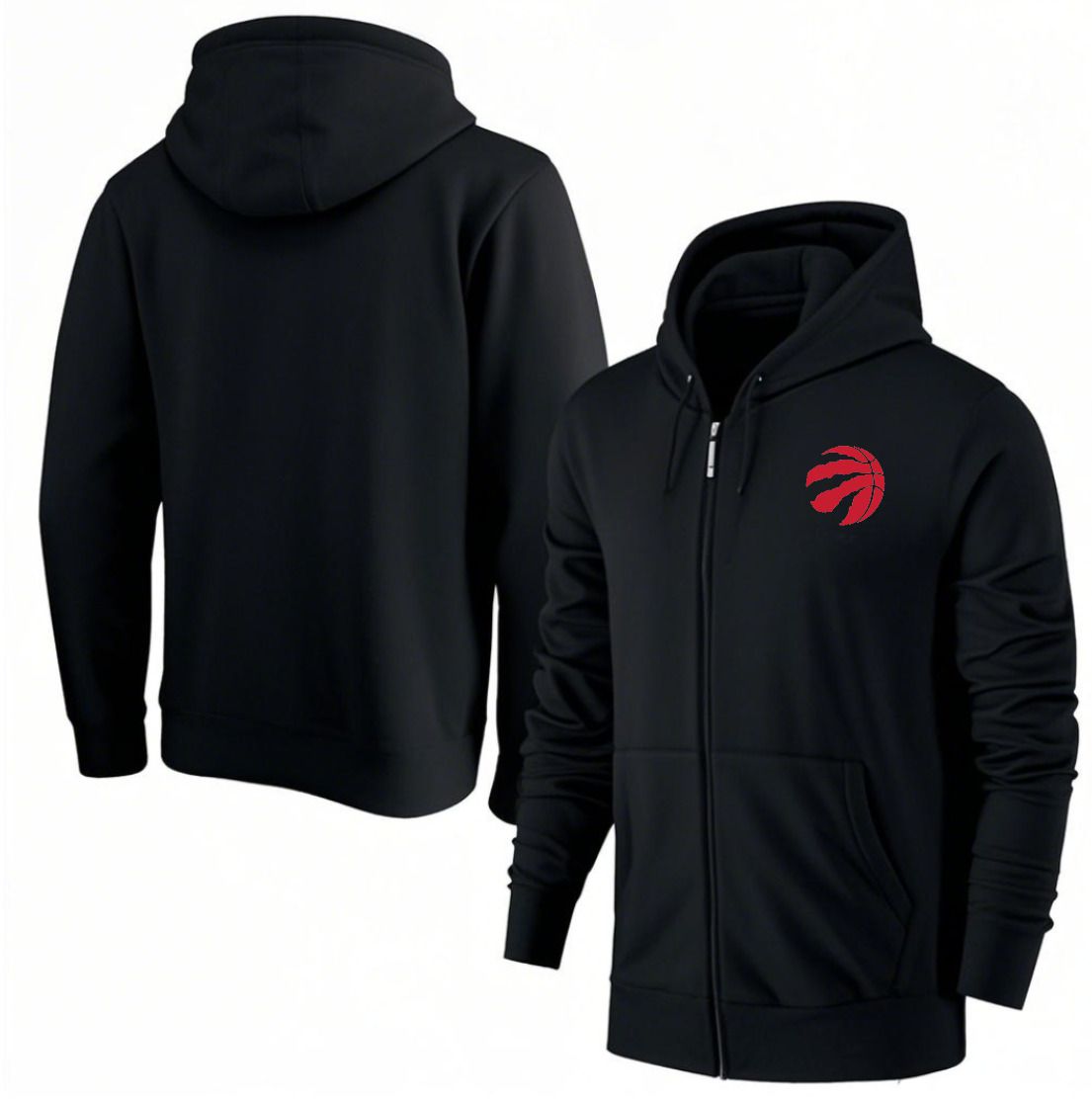 Men Toronto Raptors Black Zipper hoodie 2025 NBA Jersey style 1->toronto raptors->NBA Jersey